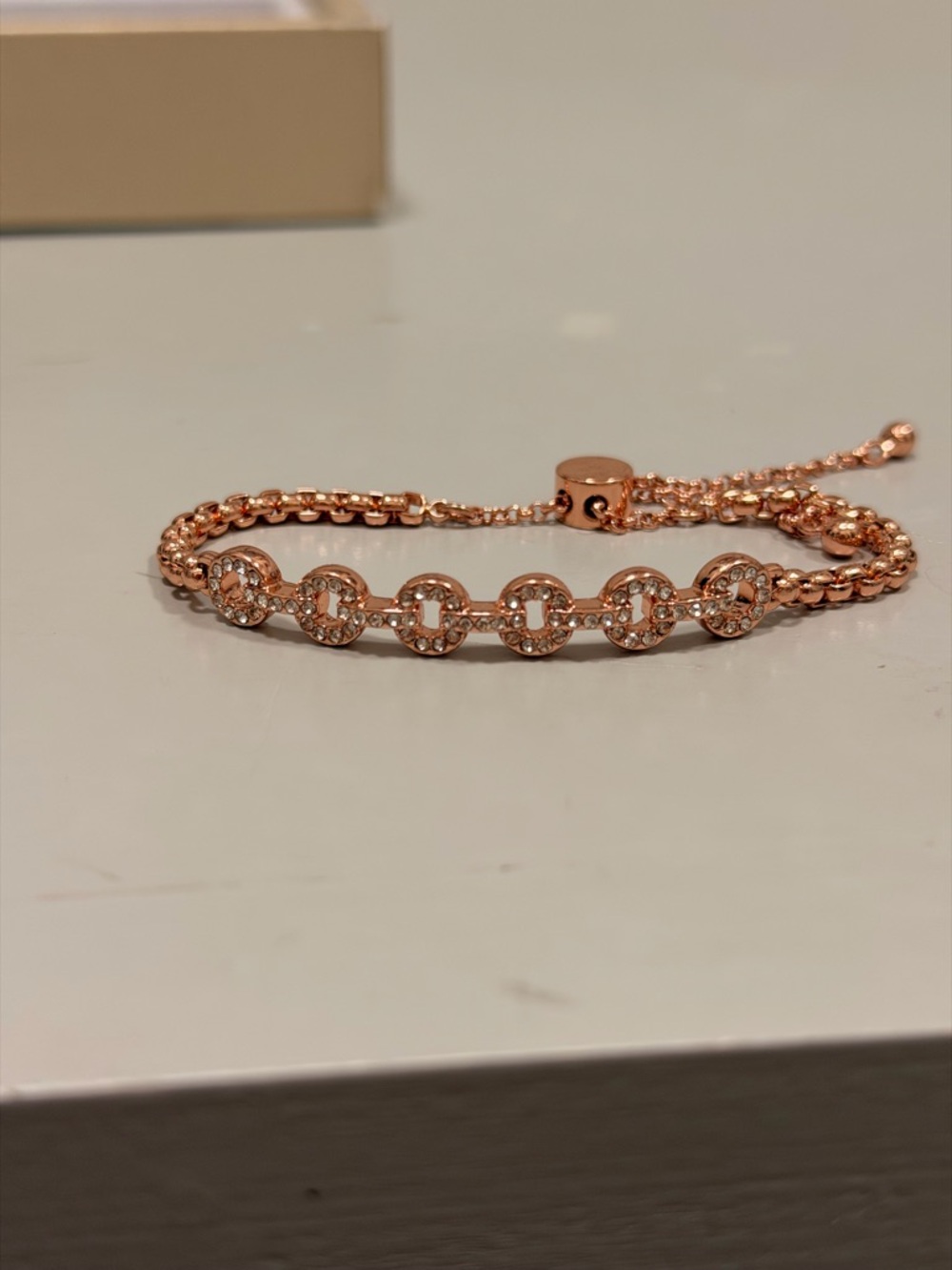 Bomb Party NWOT! Rose Gold Crystal Stackable Bracelet Set - Picture 13 of 13